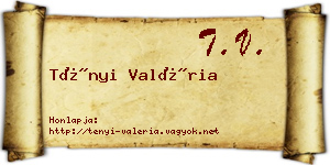 Tényi Valéria névjegykártya